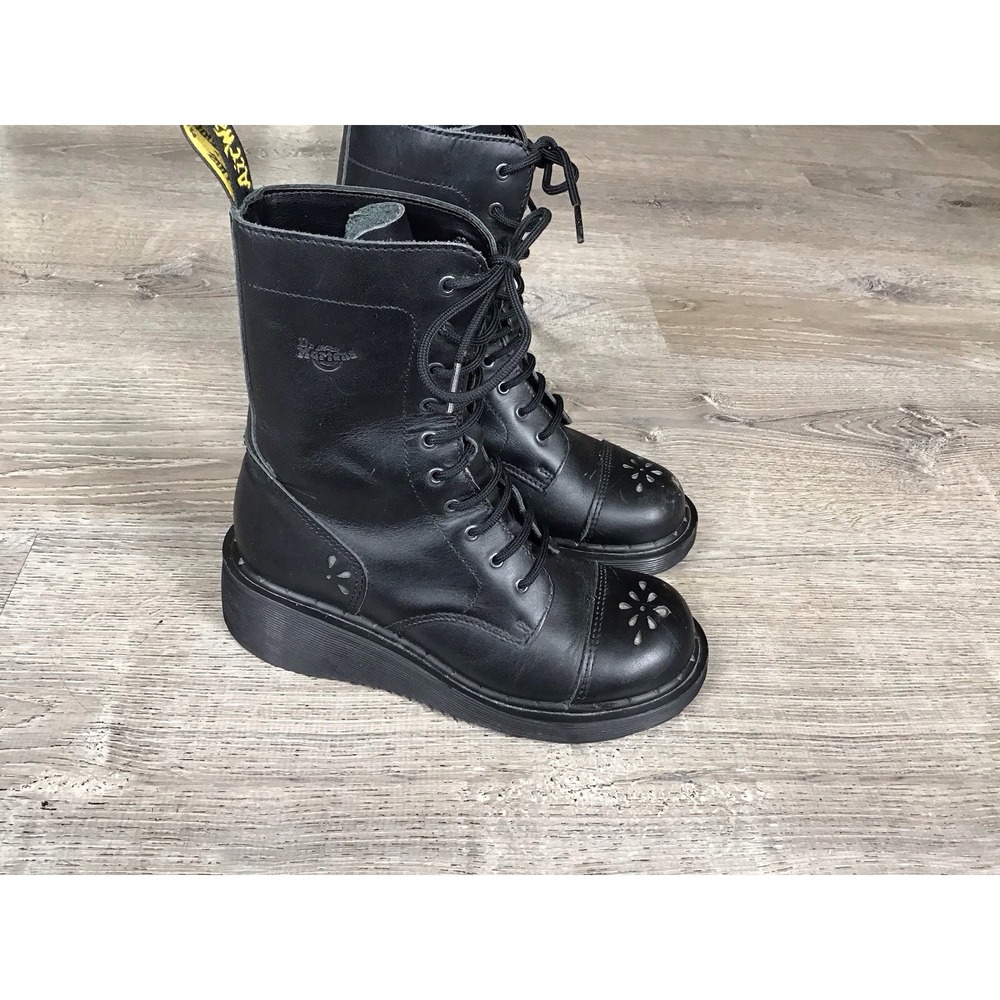 Vintage Doc Martens Santa Cruz Women's #3433 Size 3 UK Black Tall Heeled Boots